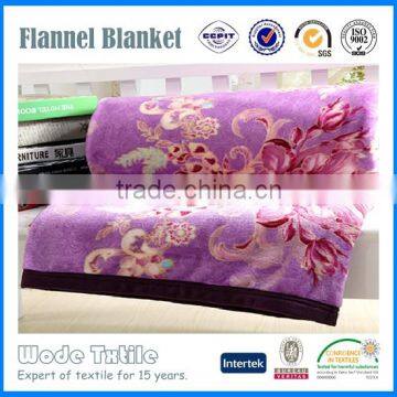 High Quality home textile Flower Print flannel fleece blanket