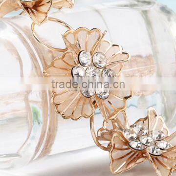 Korea Style Fashion All-match Ladies and Women Flower Decoration Rhinestone Metal Extra Long Big Size Slender Waist Chain photo-4