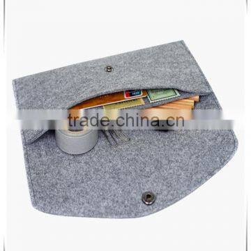 New Design High Quality Custom Button Felt Mobile Phone Pouch photo-6