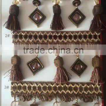 [YZLACE] Tassels Lace curtains Wholesale 10029