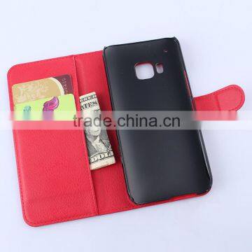 Fashion best selling for htc one m9 flip leather cases