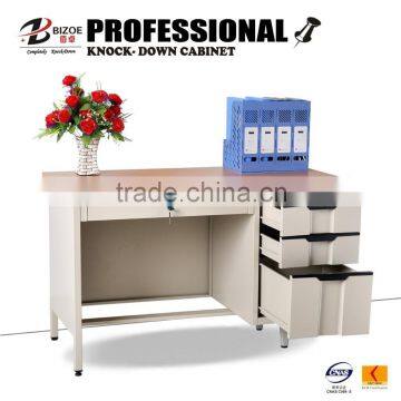 China Furniture Manufacturer Metal 3 Drawers Computer Desks for One Person photo-4