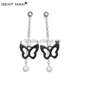 butterfly 316l stainless steel ceramic earrings for woman China manufacturer