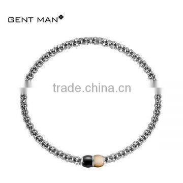 Wholesale stainless steel chain necklace magnetic clasp with CNC CZ stones fancy necklace design for Christmas gift