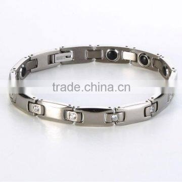 exquisite appearance latest design and high quality stainless steel bracelet bangle with rhinestone metal bracelet wholesale