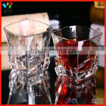 Lead Free Creative Design European Style Top Selling Drinkingware Square Iceberg Whiskey Glass