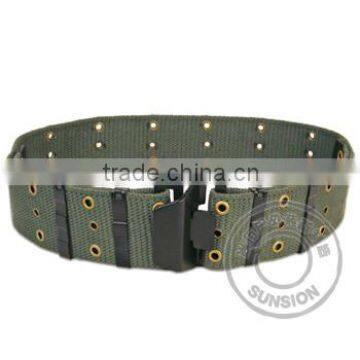 tactical belt with heavy duty webbing and metal buckle