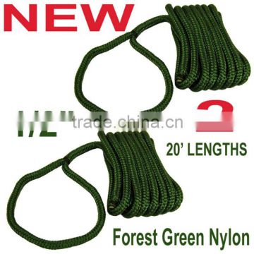 Forrest Green20' Double Braid 1/2" NYLON Dock Line.,Marine Boat Rope,