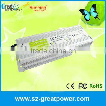 DC12V/24v 100W power supply Converter IP67 Waterproof LED Driver Outdoor Usage