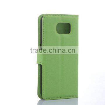 Factory Outlet Luxury Lichee Leather Flip Cover Case With Wallet and Card Slot for Samsung GALAXY S6 photo-3
