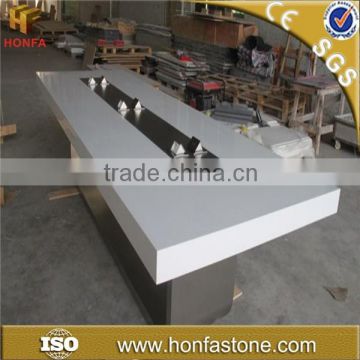 white artificial stone acrylic korean solid surface table top