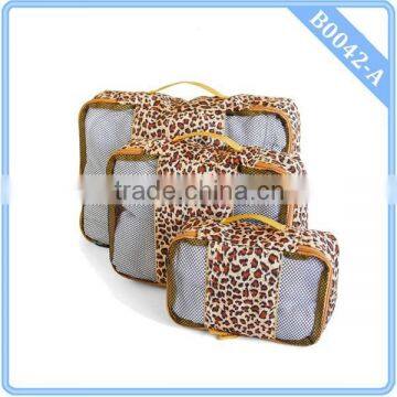 Leopard Print Travel Mesh Packing Cubes Inner Tidy Bags 3 Set