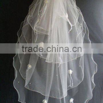 bridal veil/four layers bride veils/american net short veils 016