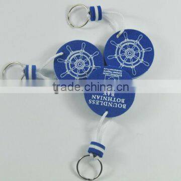 OEM Eva Floating Key Ring , Round Shape Floating Key Chain With 2 Sides Printing 1 Color Logo