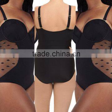 black sexy hollow out spot plus size bikini for fat women MK-KF598