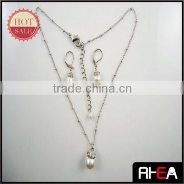2014 wholesale Fashion New Trend Pearl Necklace Jewelry set