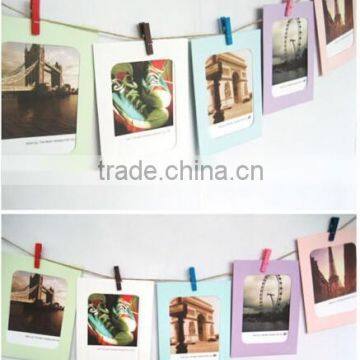 Photo Deco Paper Frame + Wooden Clothespin + Deco String Set_3x5 Inch Post
