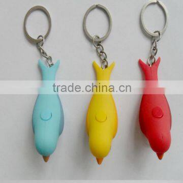 Cute Bird Singing Led Light Pvc Key Ring Key Chain photo-2