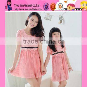 2015 Hot Sale Mother And Baby Dress Mother And Kids Lace Dress Baby Girl Princess Dress