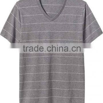 Men's High Quality Short Sleeve Striped V-Neck Muscle T-shirt