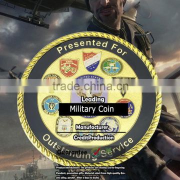 Factory direct sales cheap custom gold souvenir military metal coin