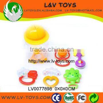 2013 hot sale new fashion bottle pack(5 pcs in 1) baby bell rattle ABS material for kids play with EN71 bell