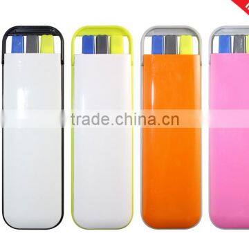 Ball Point Pen Set in Plastic Box, 3 in 1 Ball Point Pen Set