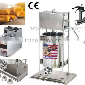 (3 in 1) Commercial Use Manual Spanish 12L Churro Maker + 110v 220v Electric 6L Deep Fryer + 1L Churros Filling Machine