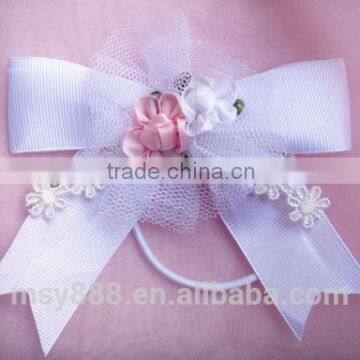 hair wraps polyester ribbon bows fabric pull bows