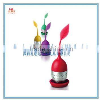 Fashion Leaf/flower Shape Silicone Tea Infuser, Silicone Stainless Steel Tea Strainer photo-4