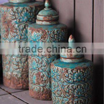 MK37 antique ceramic storage jar for home