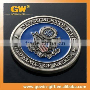 Antique Silver Plated 3D Metal Army Coin photo-2