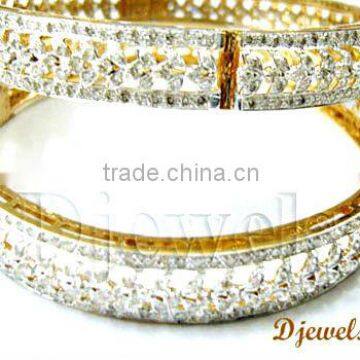 Ladies Diamond Gold Bangles, Stylish Diamond Gold Bangles, Diamond Jewelry