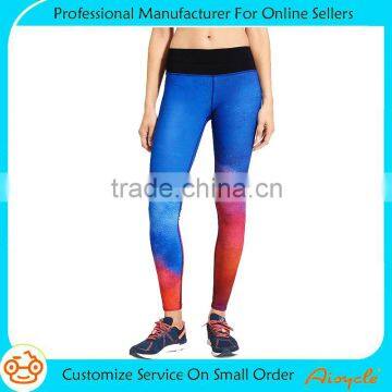 2016 Customized full sublimation tight sexy yoga pants capris for women with high quality