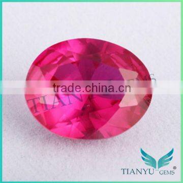 2015 wholesale loose gemstones 5# oval shape synthetic ruby corundum red ruby price