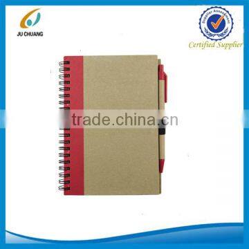 kraft hardcover novelty promotional note book with pen
