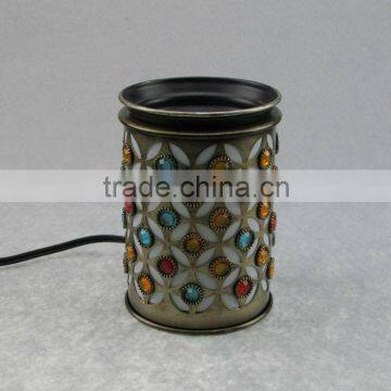New design metal electric warmer with acrylic beads aroma oil burner/candle warmer/diffuser melts fragrance lamps for wholesale
