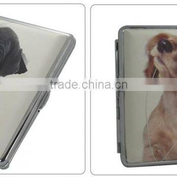 Smooth pu Leather Pocket Cigarette Tobacco Case Box Holder Dog/cat Design Wb-22