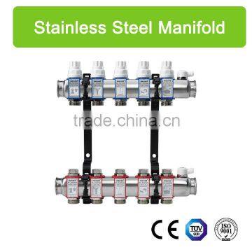 menred stanless steel intelligent central floor heating system manifolds