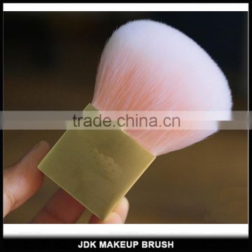 JDK Custom Square Golden metal Kabuki brush Soft pink synthetic hair Kabuki powder makeup brushes with PVC packaging box