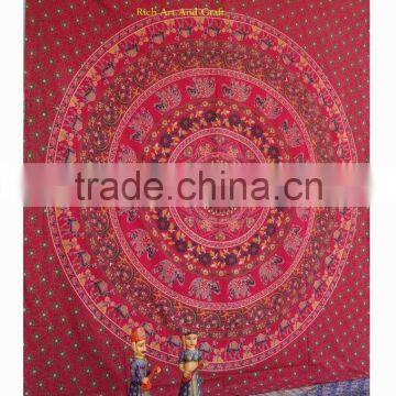 Indian Elephant Mandala Dorm Tapestry Hippie Wall Hanging Throw Cotton Bedspread Yoga Rajasthan Jaipur