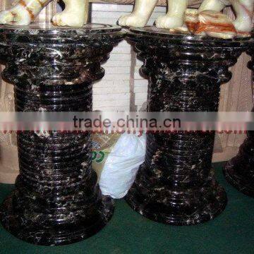 NATURAL BLACK ZEBRA MARBLE PEDESTALS photo-5