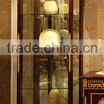Luxury French Baroque Style Dining Room Glass Sideboard & Hutch/ 4-Door Handmade Carved Kitchen Cupboard Furniture photo-3