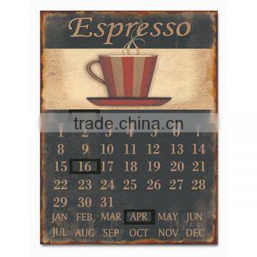 Espresso Coffee Tin Sign Metal Plaque Metal Calendar Iron Plaque