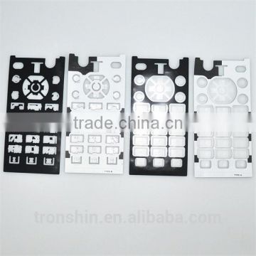 Waterproof over-molding PET sheet silicon rubber keypad with silkscreen printing for mobile phone