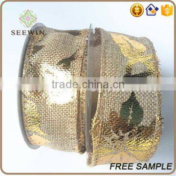 Cheap Wholesale Polyester Organic Linen for Leaves Ribbon photo-4