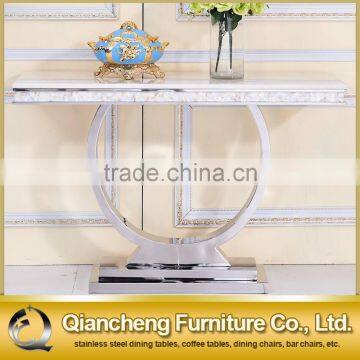 European Style White Marble Top Console Table photo-3
