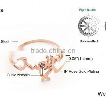 Fashion Stainless Steel Gold Ring Womens Weddings photo-6