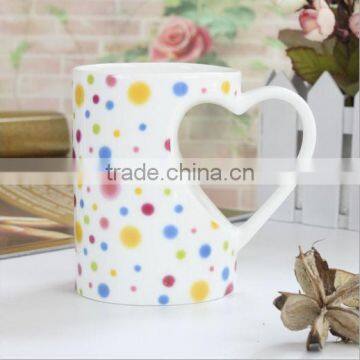 2014 new product hot sale ceramic cup, heart shaped ceramic coffee cup, ceramic coffee cup