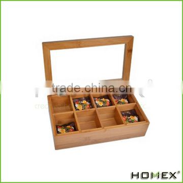 Tea Box, Jewelry Box, Organizer, With Lid Cover 8 Compartment Multipurpose Storage/Homex_Factory